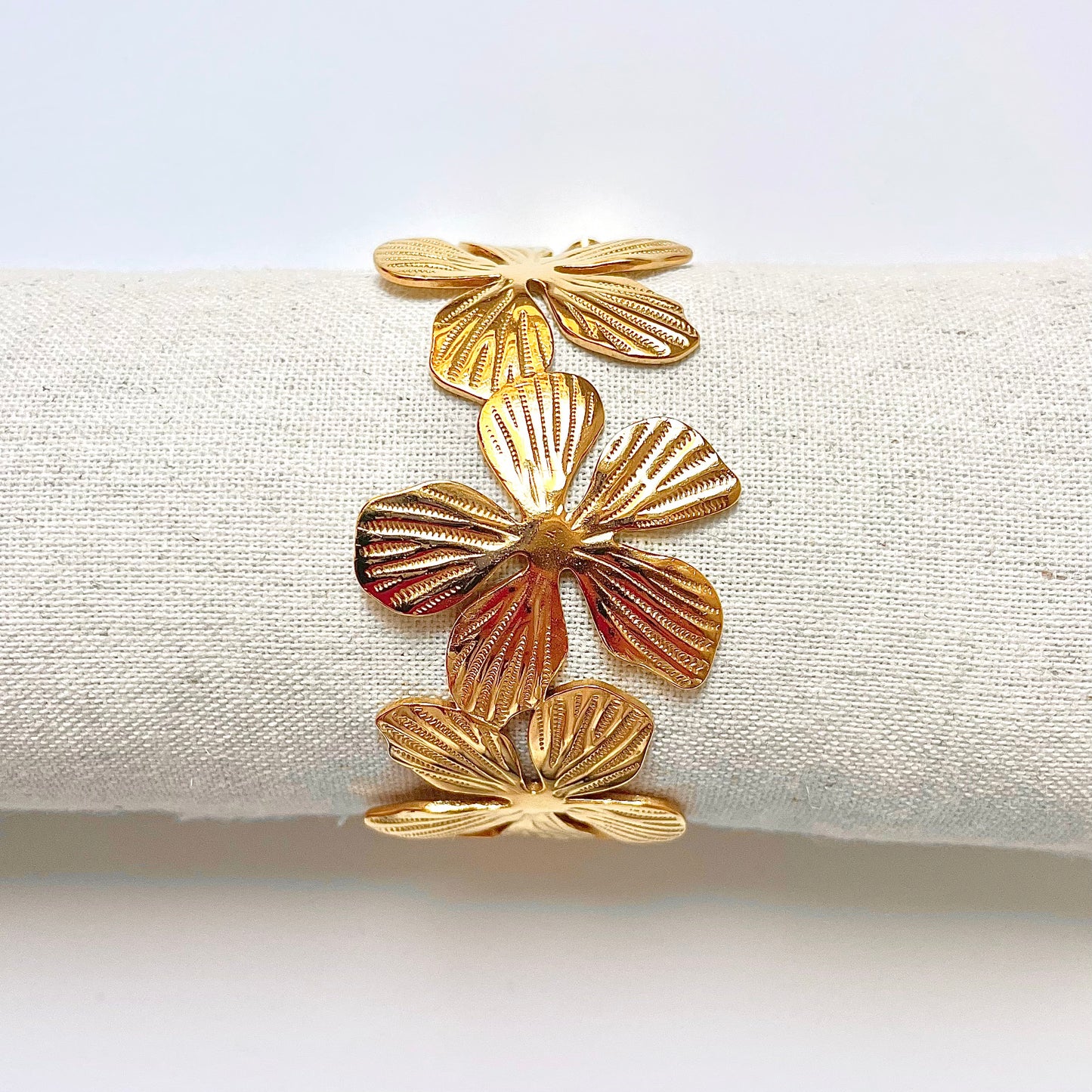 Stainless Steel Flower Bracelet