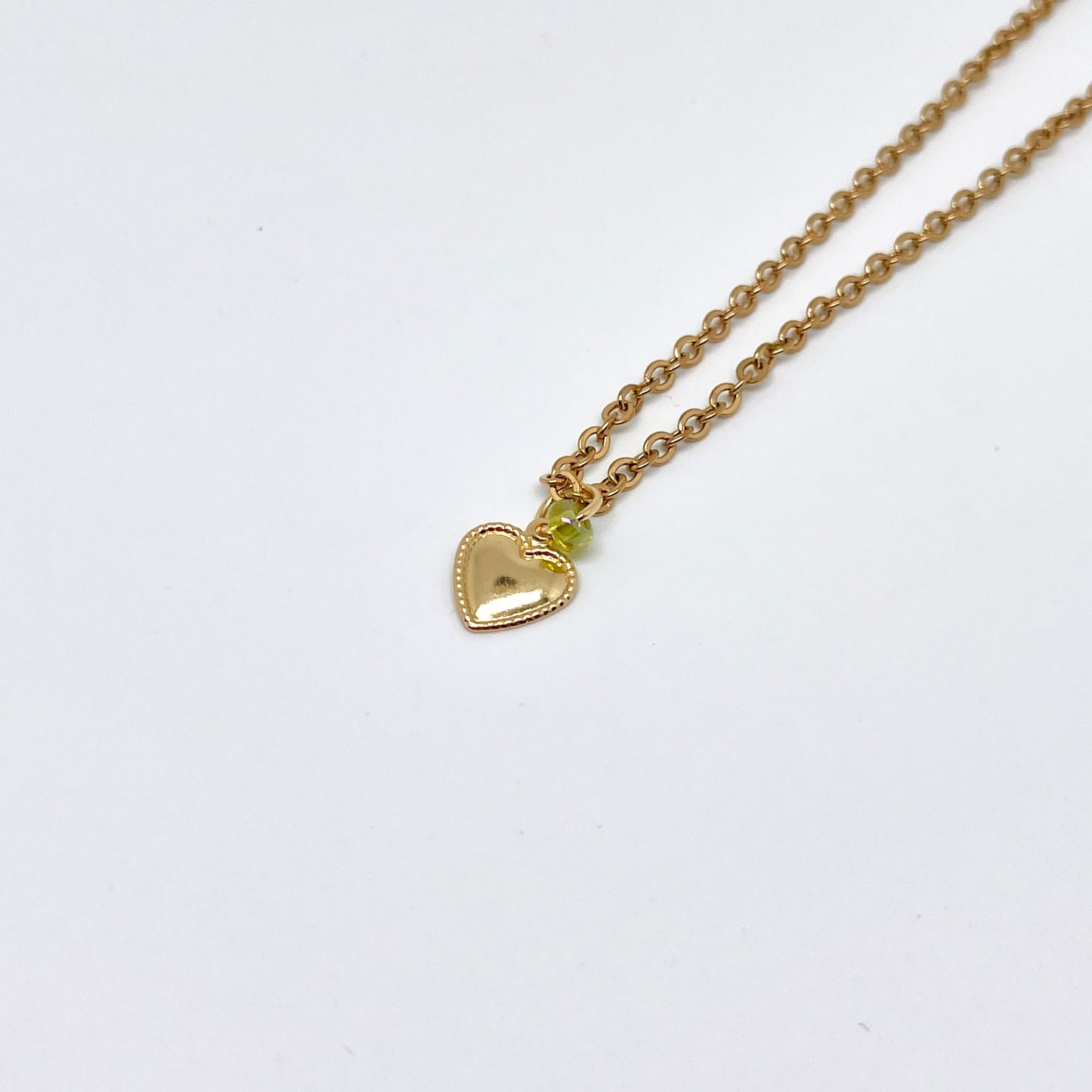 304 Stainless Steel Necklace with Pop of Color Heart Pendant
