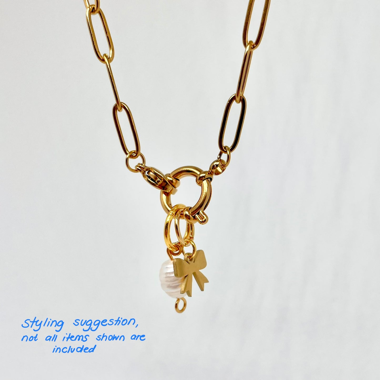 Round Clasp Paperclip Necklace