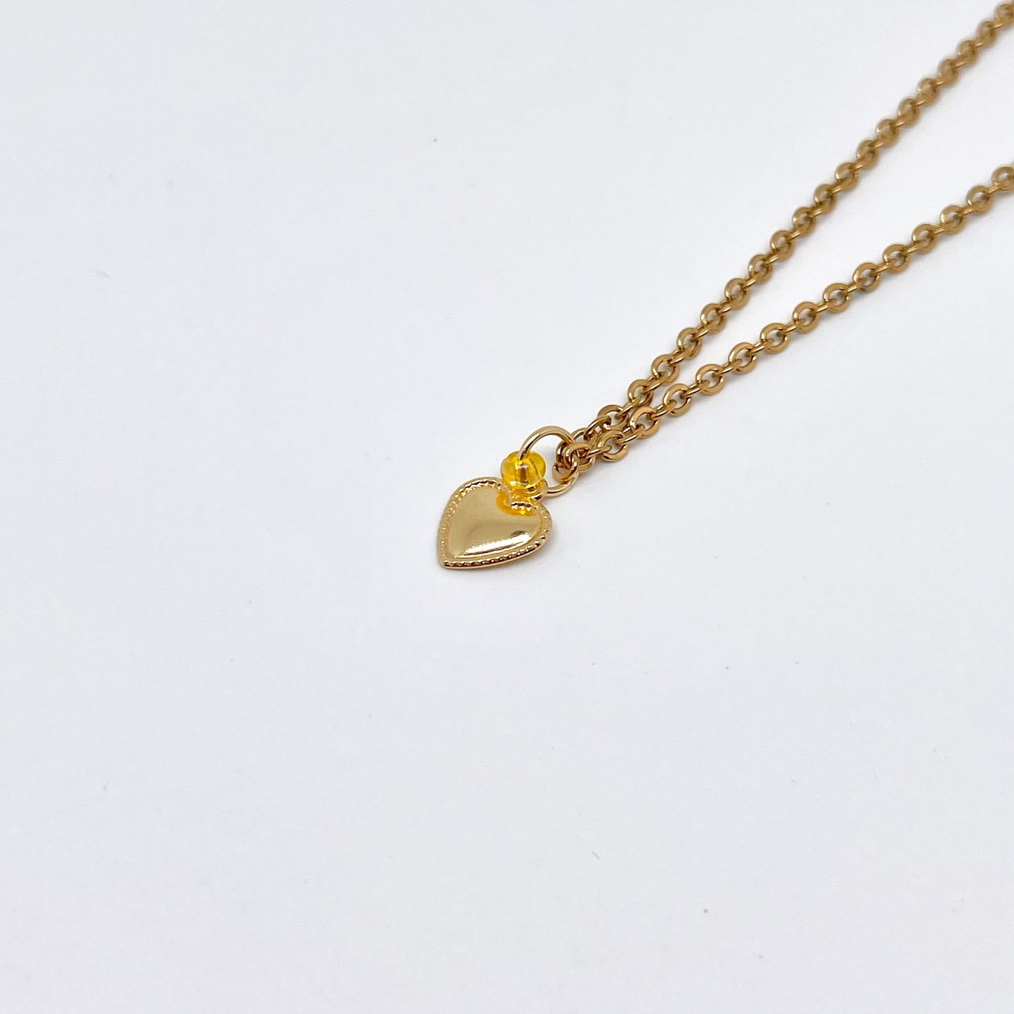 304 Stainless Steel Necklace with Pop of Color Heart Pendant