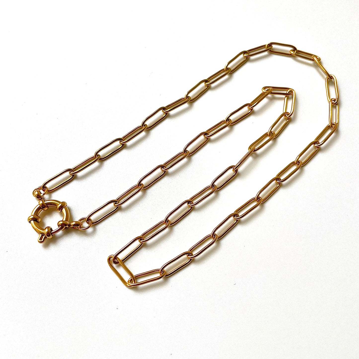 Round Clasp Paperclip Necklace
