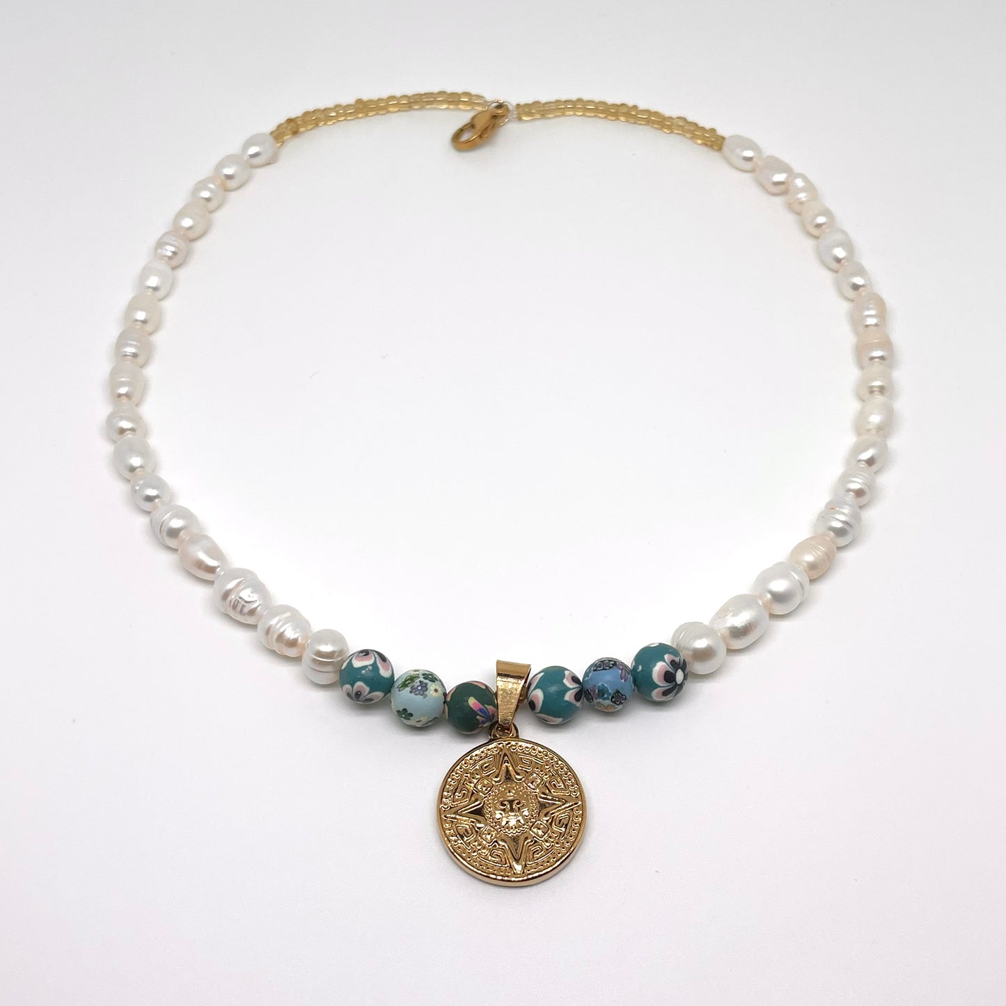 Pearl and Clay Necklace