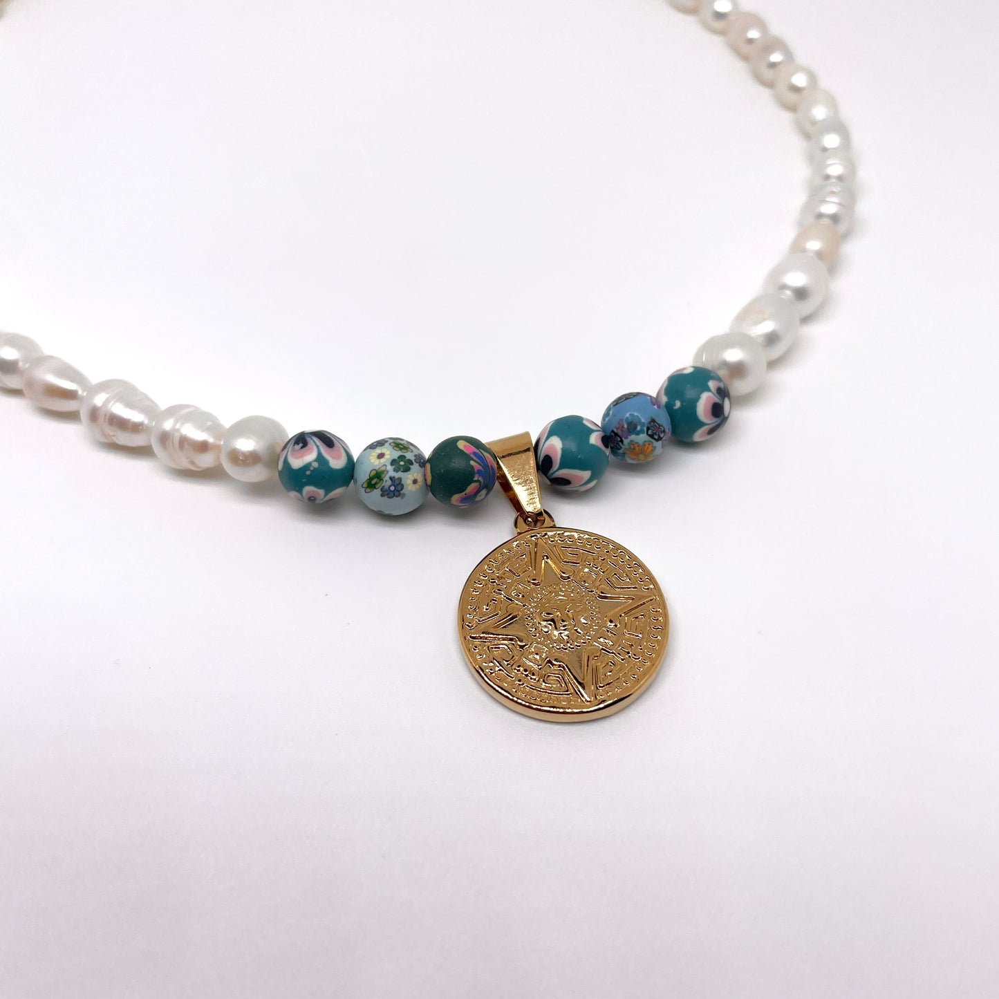 Pearl and Clay Necklace