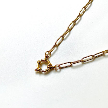 Round Clasp Paperclip Necklace