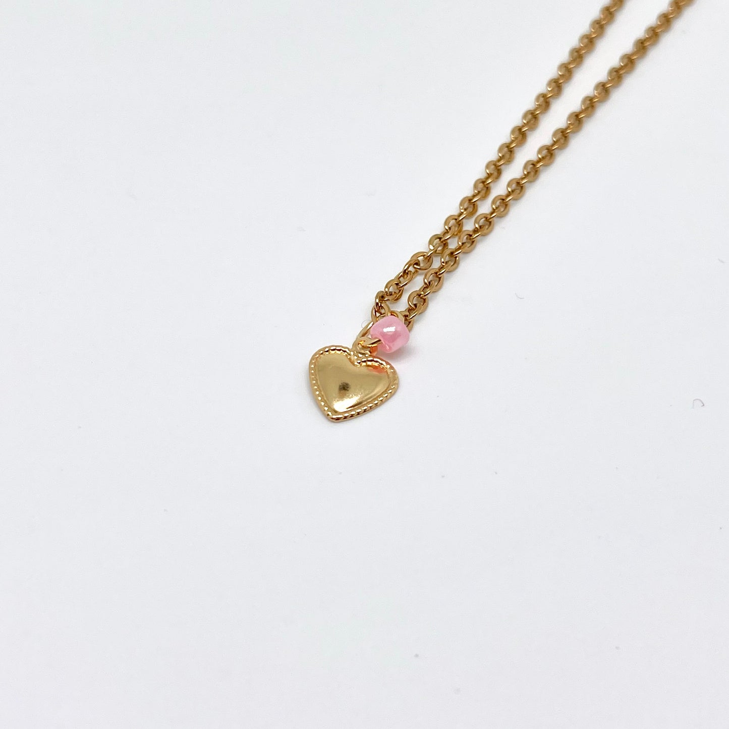 304 Stainless Steel Necklace with Pop of Color Heart Pendant