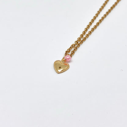 304 Stainless Steel Necklace with Pop of Color Heart Pendant