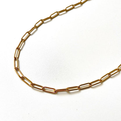 Round Clasp Paperclip Necklace