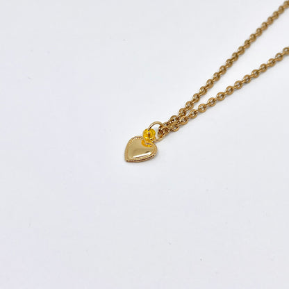 304 Stainless Steel Necklace with Pop of Color Heart Pendant