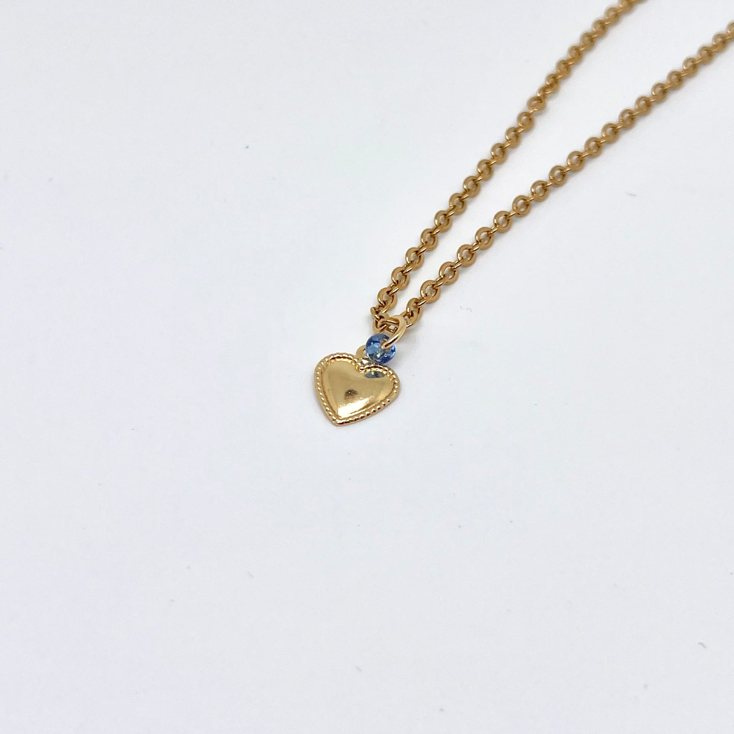 304 Stainless Steel Necklace with Pop of Color Heart Pendant