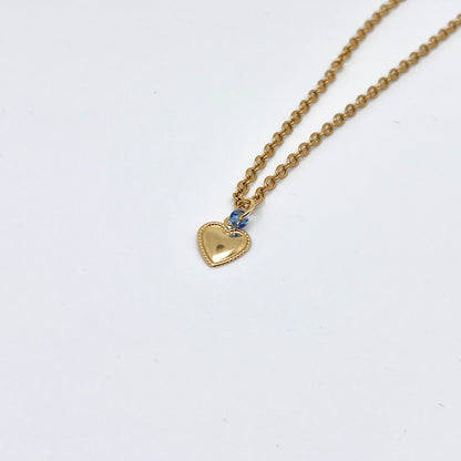 304 Stainless Steel Necklace with Pop of Color Heart Pendant