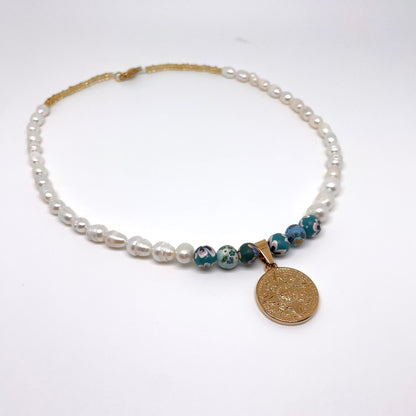 Pearl and Clay Necklace