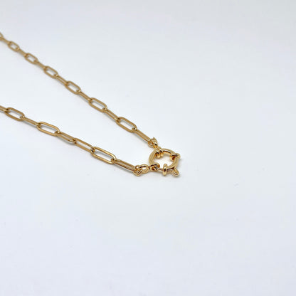 Round Clasp Paperclip Necklace